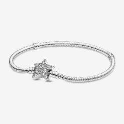 Momenten Asymmetrische Ster Pandora Belgische Sluiting Slangenketting Armband