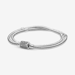 Momenten Dubbele Wikkel Sluiting Slangenketting Armband & Choker Pandora België