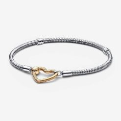 Momenten Hart Merk Pandora België Sluiting Snake Chain Armband