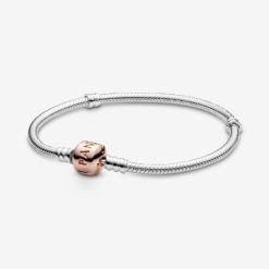 Momenten Pandora Belgium Merk Snake Chain Armband Met Rozensluiting