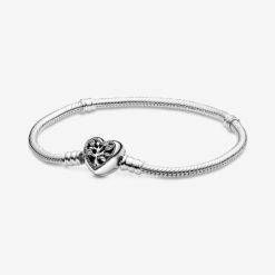Momenten Stamboom Hart Sluiting Snake Chain Armband Pandora België