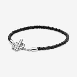 Moments Gevlochten Merk Pandora Belgium Leren T-bar Armband