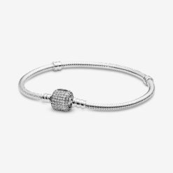 Pandora Belgium Merk Momenten Sprankelende Pave Sluiting Slangenketting Armband