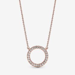 Roos Cirkel Van Fonkeling Ketting Pandora België