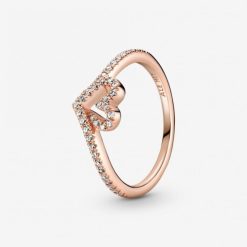 Roos Sprankelende Pandora België Wishbone Hart Ring