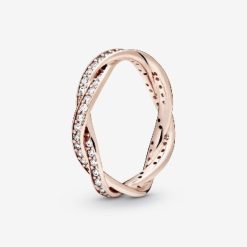Rose Sprankelende Merk Pandora België Twisted Lines Ring