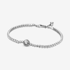 Sprankelende Halo Tennis Pandora Belgium Armband