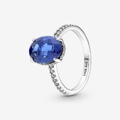 Sprankelende Statement Pandora Belgium Blauwe Halo Ring
